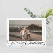 クラシック書道台本メリークリスマスフォト シーズンカード (スタンド正面)