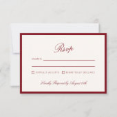 クラシック書道深いレッドオールドお金Rsvp 招待状 (正面)