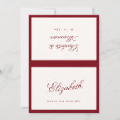 クラシック書道深いレッドオールドマネー座席表 サンキューカード (正面)