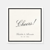 クラシック書道結婚古金 スタンダードカクテルナプキン (正面)