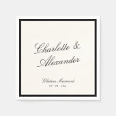 クラシック書道結婚古金 スタンダードカクテルナプキン (正面)