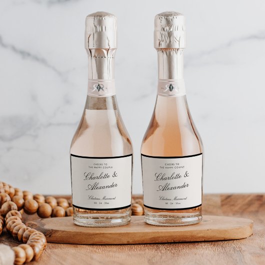 クラシック書道結婚古金 スパークリングワインラベル