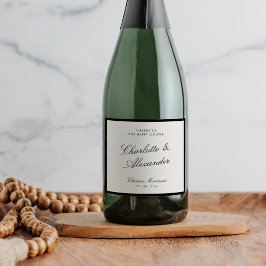 クラシック書道結婚古金 スパークリングワインラベル