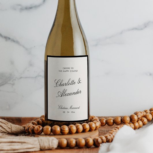 クラシック書道結婚古金 ワインラベル