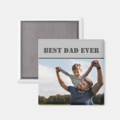 クラシック最高のパパEver Photo Gray マグネット (正面/裏面)