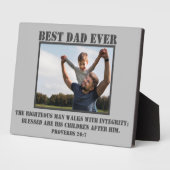 クラシック最高のパパEver Proverbs 20:7写真プラーク フォトプラーク (側面)