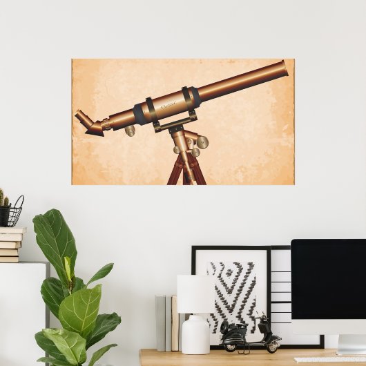 クラシック望遠鏡 ポスター (ホームオフィス)