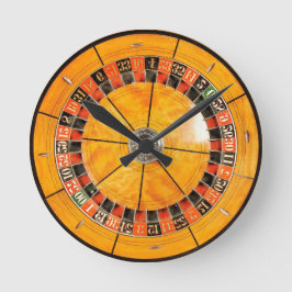 クラシック木製ルーレットホイールノベルティ時計 ラウンド壁時計