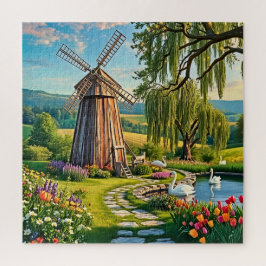 クラシック木製風車 ジグソーパズル