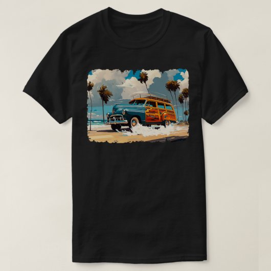 クラシック木質ワゴン Tシャツ (デザイン正面)