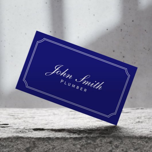 クラシック枠ダークブルー配管名刺 名刺