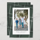 クラシック格子枠の緑の写真 シーズンカード (正面/裏面)