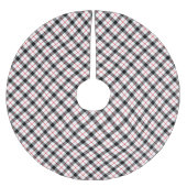 クラシック格子模様クリスマスツリースカート赤白黒 ブラッシュドポリエステルツリースカート (正面)