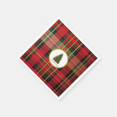 クラシック格子模様クリスマスツリー スタンダードカクテルナプキン (角)