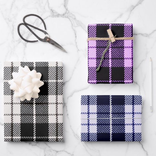 クラシック格子模様包み紙シート ラッピングペーパーシート (正面)