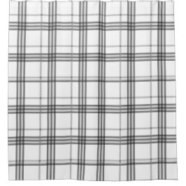 クラシック格子白と黒 シャワーカーテン