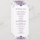 クラシック梅紫エレガント鉄工結婚の プログラム (正面/裏面)