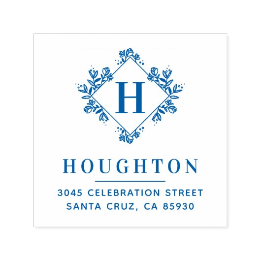 クラシック植物単図差出人住所 セルフインキングスタンプ (デザイン)