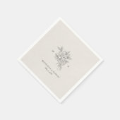 クラシック植物単線結婚体 スタンダードカクテルナプキン (角)