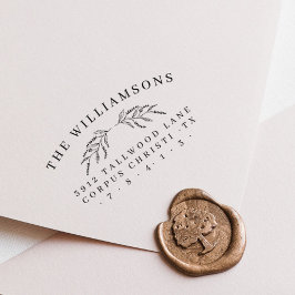 クラシック植物姓差出人住所 ラバースタンプ