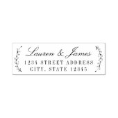 クラシック植物性カップル名結婚の住所 セルフインキングスタンプ (デザイン)