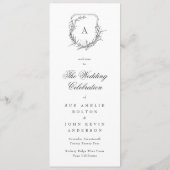 クラシック植物性モノグラム結婚クレスト プログラム (裏面)