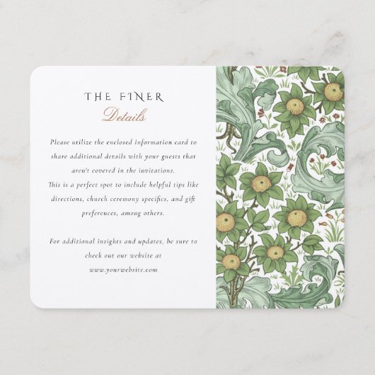 クラシック植物情報結婚カード エンクロージャーカード (正面)