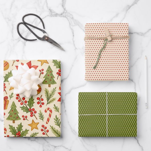 クラシック植物指骨フローラアートパターン ラッピングペーパーシート (正面)