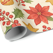 クラシック植物指骨フローラアートパターン ラッピングペーパー (ロールコーナー)