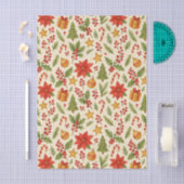 クラシック植物指骨フローラアートパターン 薄葉紙 (クラフト)