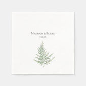 クラシック植物水の色ファーン結婚ズナプキン スタンダードカクテルナプキン (正面)