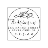 クラシック植物脚本名丸差出人住所 ラバースタンプ (インプリント)