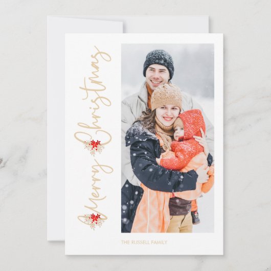 クラシック植物花束メリークリスマスフォト (正面)