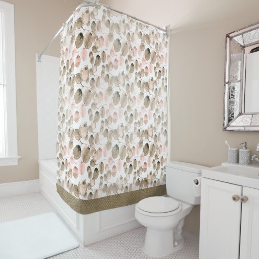 クラシック植物葉水色 シャワーカーテン (インサイチュ)