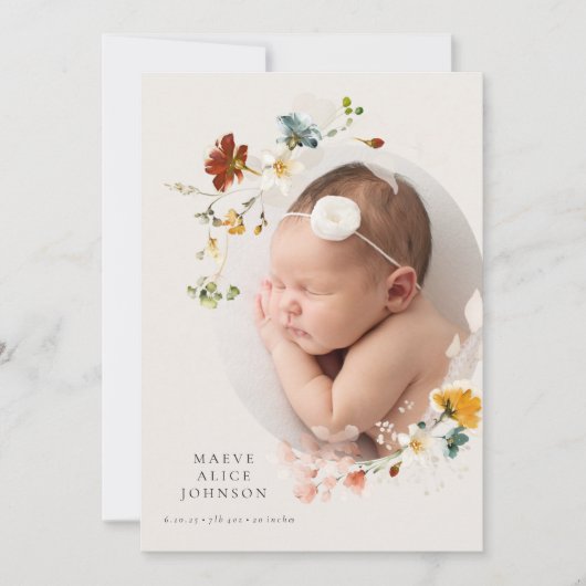 クラシック植物野草生誕生発表 招待状 (正面)