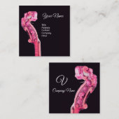 クラシック楽器弦バイオリン巻桃色 スクエア名刺 (正面/裏面)