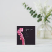 クラシック楽器弦バイオリン巻桃色 スクエア名刺 (スタンド正面)