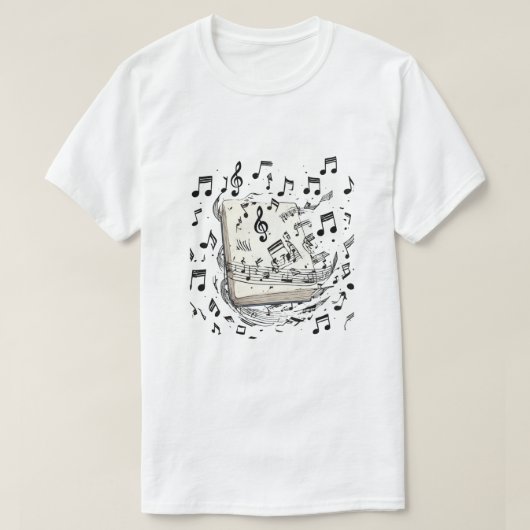 クラシック楽譜ノート Tシャツ (デザイン正面)