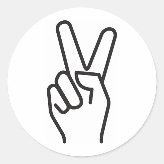 クラシック様式の勝利サイン ラウンドシール (正面)