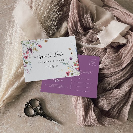 クラシック横書きカラフルに日付を保存 ポストカード