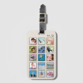 クラシック正方形フレーム写真コラージュ ラゲッジタグ (正面縦)
