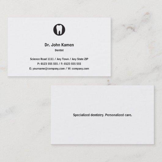 クラシック歯医|単純 名刺 (正面/裏面)