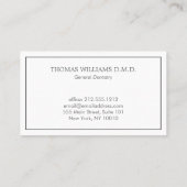 クラシック歯科モダン歯牙ロゴアポイントメント 名刺 (裏面)