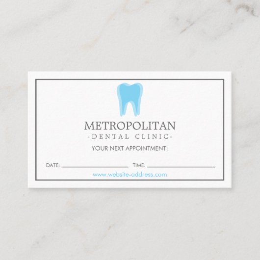 クラシック歯科モダン歯牙ロゴアポイントメント 名刺 (正面)