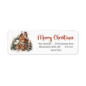 クラシック水の色クリスマスのクッキー ラベル (正面)