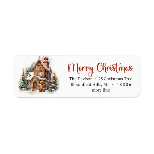 クラシック水の色クリスマスのクッキー ラベル (正面)