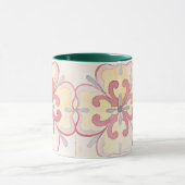 クラシック水の色フローラおばあちゃんのギフトグリーンピンク マグカップ (中央)