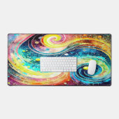 クラシック水カスタマイズ色外空間デザイン デスクマット (キーボード&マウス)