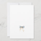 クラシック水彩テディベア冬季赤ちゃんシャワー 招待状 (裏面)