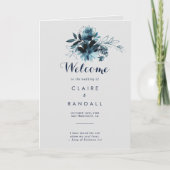 クラシック水彩フローラ折り結婚式 プログラム (正面)